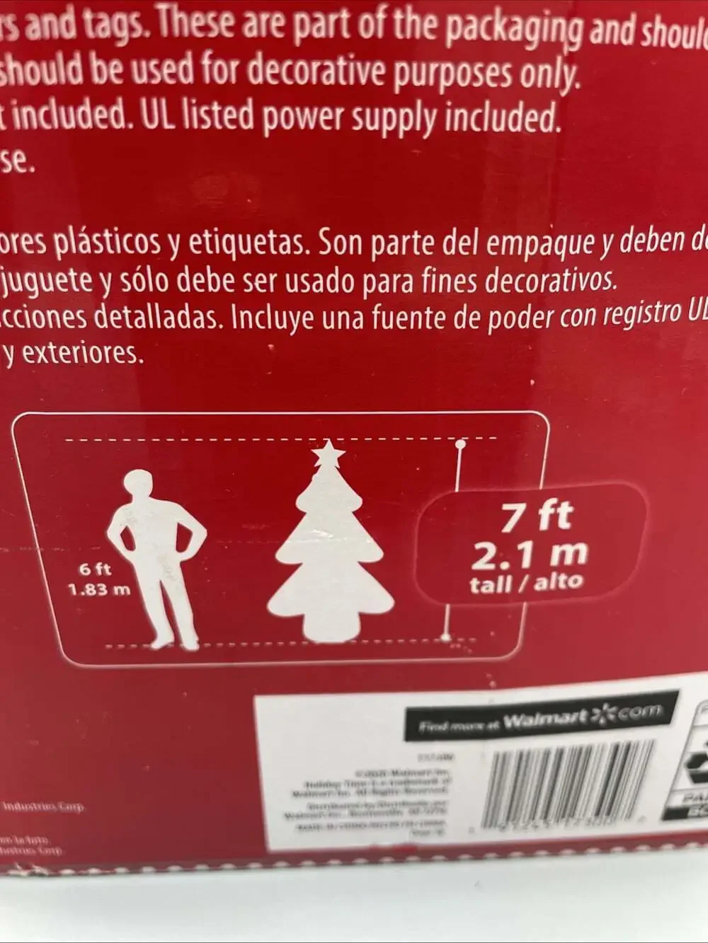 Holiday Time 7’ Self Inflatable Christmas Tree Airblown New Open Box - Complete